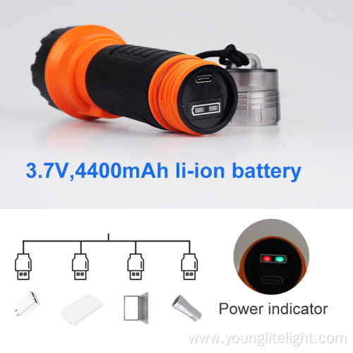 rechargeable rubber plastic waterproof 5W LED flashlight